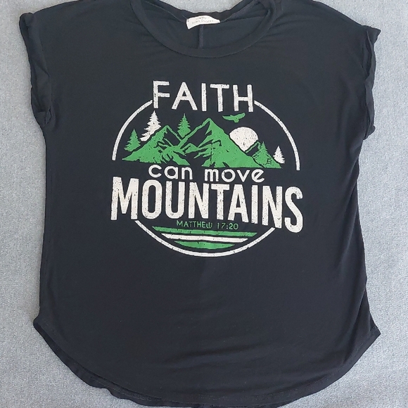 Faith Can Move Mountains Tops - "Faith Can Move Mountains" Graphic Tee- Matthew 17:20